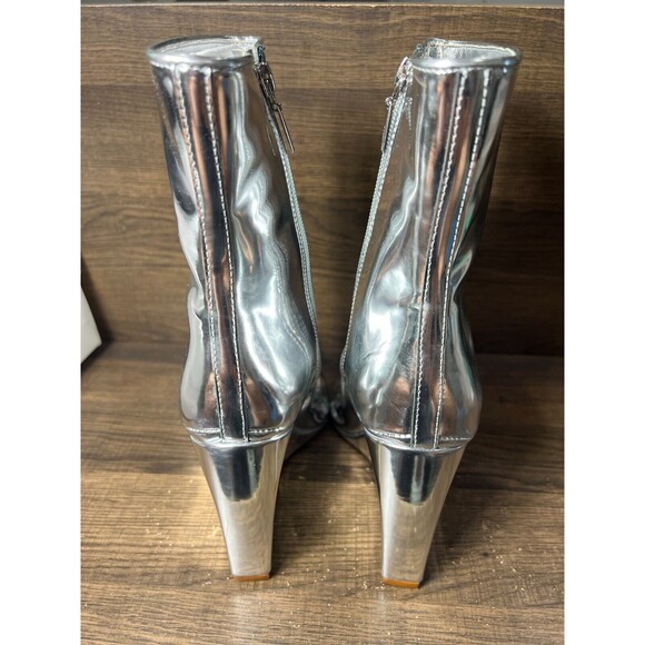 SCHUTZ Metallic Silver Heeled Boots - Picture 7 of 9